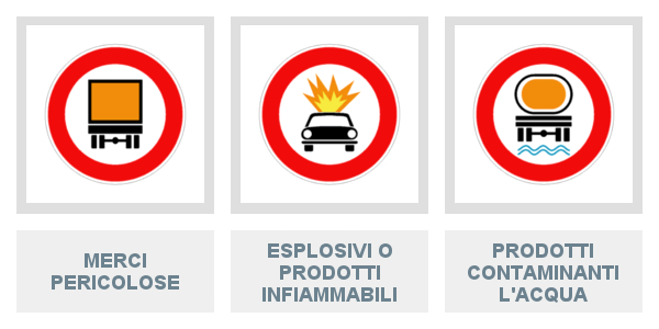 Merci pericolose, esplosivi o prodotti infiammabili e contaminanti acqua