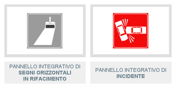Pannelli integrativi di Segni Orizzontali In Rifacimento e di Incidente