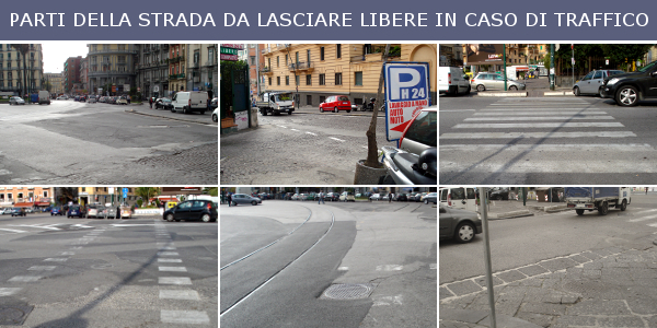 Parti della strada da lasciare libere