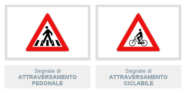 Segnali di Attraversamento Pedonale e Ciclabile