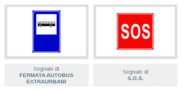 Segnali di Fermata Autobus Extraurbani e di S.O.S.