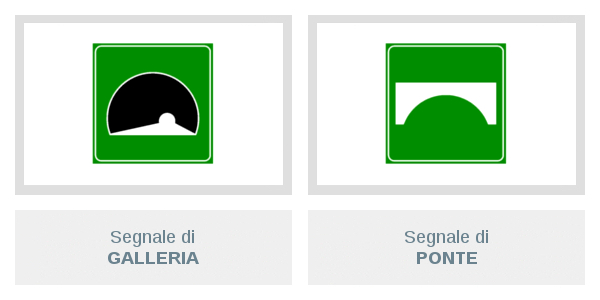 Segnali di Galleria e di Ponte