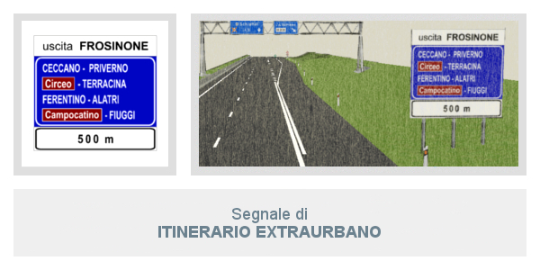 Segnale di Itinerario Extraurbano