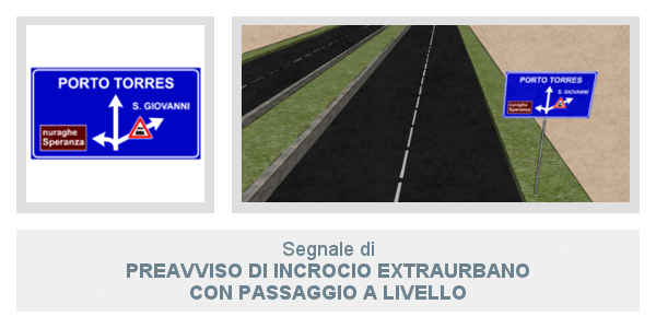 Segnale di Preavviso Di Incrocio Extraurbano con passaggio a livello
