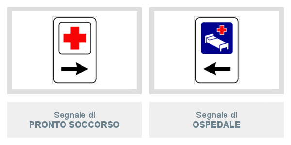 Segnali di Pronto Soccorso e di Ospedale
