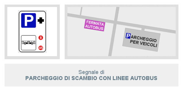 Segnale di Parcheggio Di Scambio Con Linee Autobus
