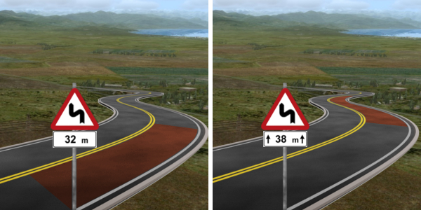 Segnale pericolo pannello integrativo di distanza estesa