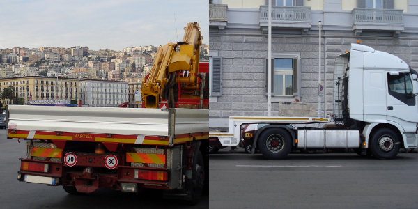 Strisce retroriflettenti sui veicoli