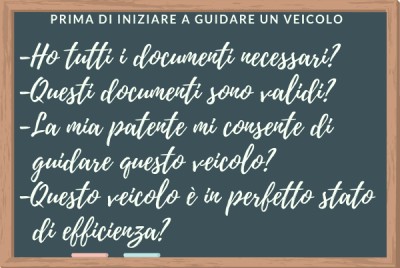 Operazioni da compiere prima di iniziare a guidare un veicolo