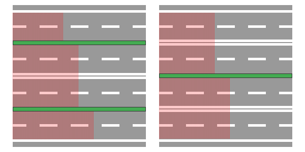 Uso di corsie e carreggiate